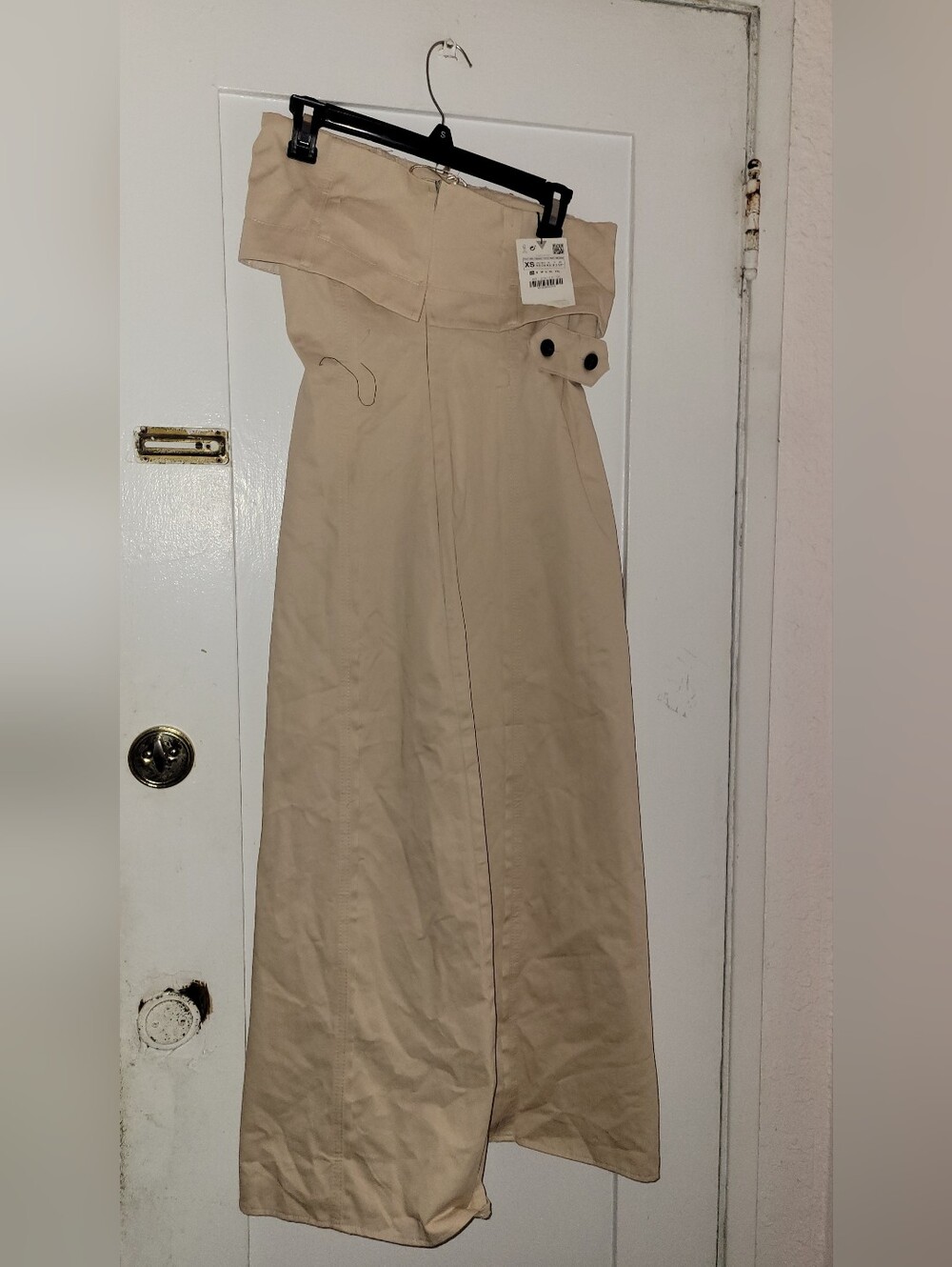 Zara Woman Beige Sleeveless Dress Trench Straight Neck Size XS - Picture 4 of 8